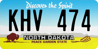 ND license plate KHV474
