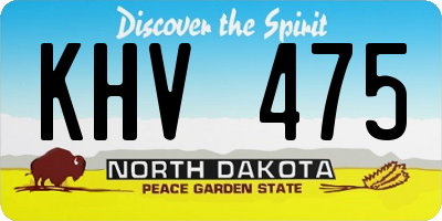 ND license plate KHV475