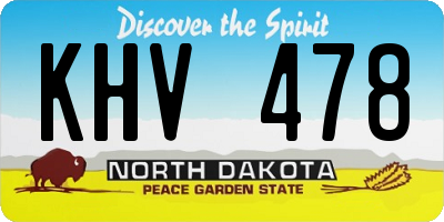 ND license plate KHV478