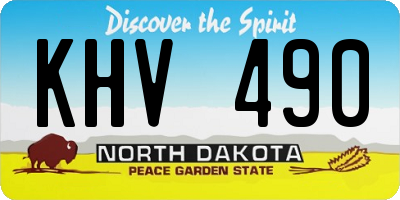 ND license plate KHV490