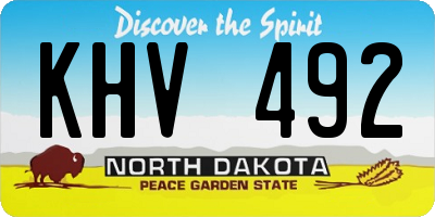 ND license plate KHV492
