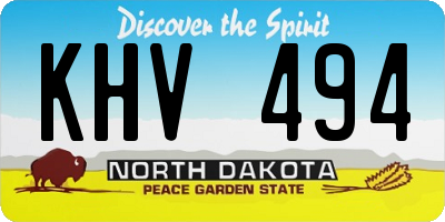 ND license plate KHV494