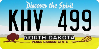 ND license plate KHV499
