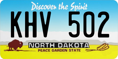 ND license plate KHV502