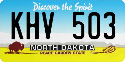 ND license plate KHV503