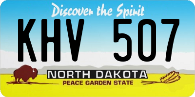 ND license plate KHV507