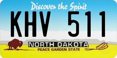 ND license plate KHV511