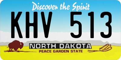 ND license plate KHV513