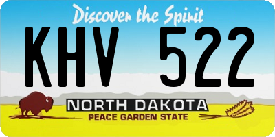 ND license plate KHV522