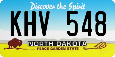 ND license plate KHV548