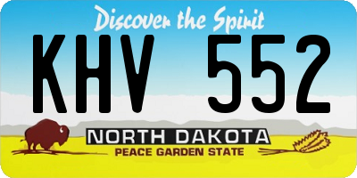 ND license plate KHV552