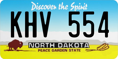 ND license plate KHV554