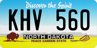 ND license plate KHV560