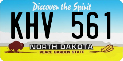 ND license plate KHV561