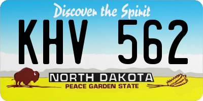 ND license plate KHV562