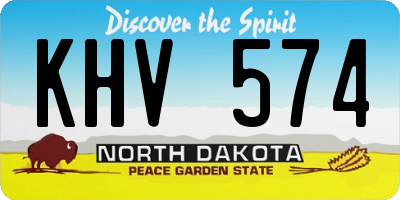 ND license plate KHV574