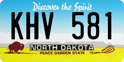 ND license plate KHV581