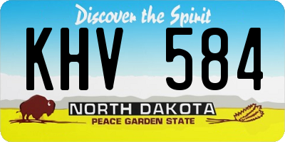 ND license plate KHV584