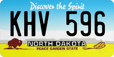 ND license plate KHV596