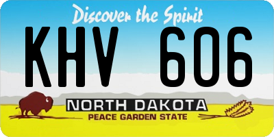 ND license plate KHV606