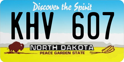 ND license plate KHV607