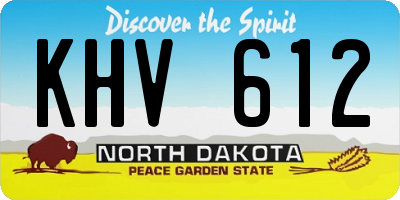 ND license plate KHV612