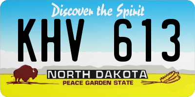 ND license plate KHV613
