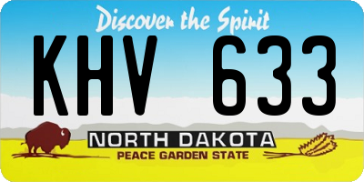 ND license plate KHV633