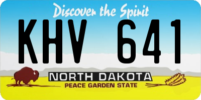 ND license plate KHV641
