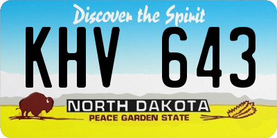 ND license plate KHV643