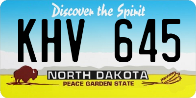 ND license plate KHV645