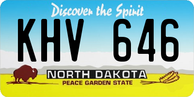 ND license plate KHV646