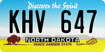 ND license plate KHV647