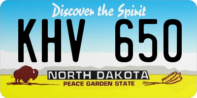 ND license plate KHV650