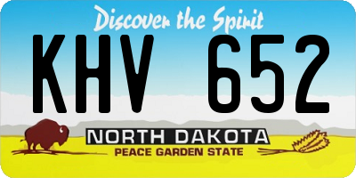 ND license plate KHV652