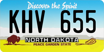 ND license plate KHV655