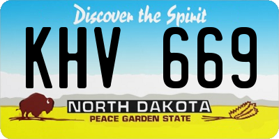 ND license plate KHV669
