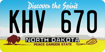 ND license plate KHV670