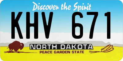 ND license plate KHV671