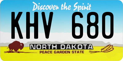 ND license plate KHV680