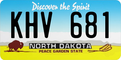 ND license plate KHV681