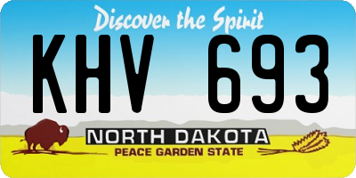 ND license plate KHV693