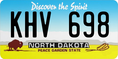 ND license plate KHV698