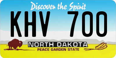 ND license plate KHV700