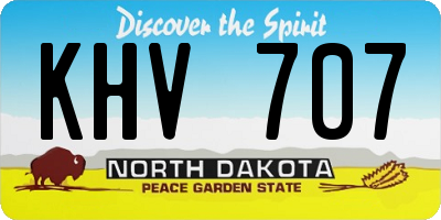 ND license plate KHV707