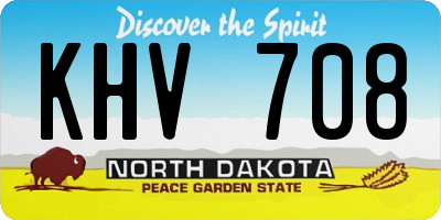 ND license plate KHV708