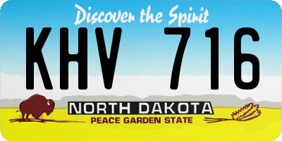 ND license plate KHV716
