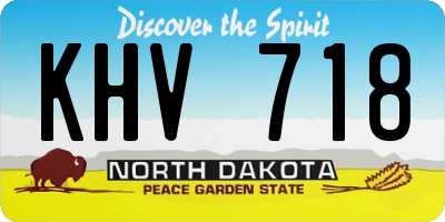 ND license plate KHV718