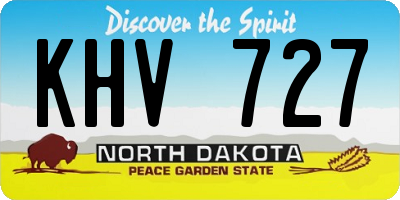 ND license plate KHV727