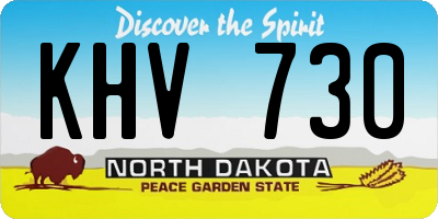 ND license plate KHV730